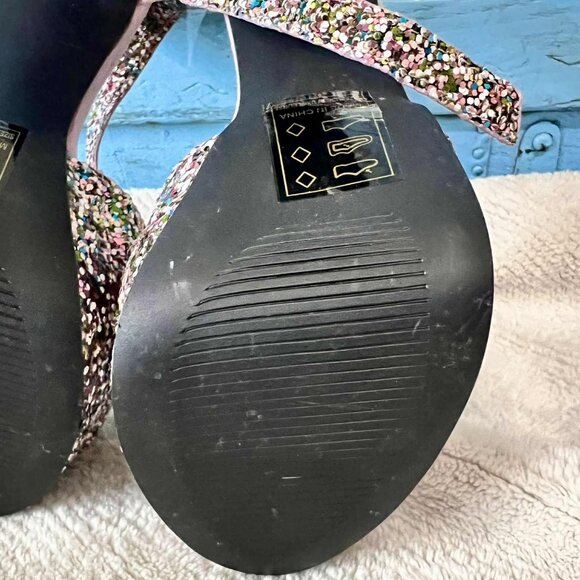Qupid Multi Glitter Pink Chunky Heels - Picture 6 of 11